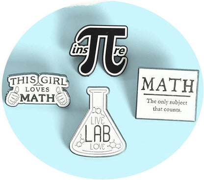 Chill Pill Pin Girls' Brooches Women'S Brooches & Pins Medical Jewelry Enamel Brooch Set Nurse Doctor Graduation Medical Student for Woman Chemistry Brooch（2 Pieces ） Math Experiment Beaker π Badge