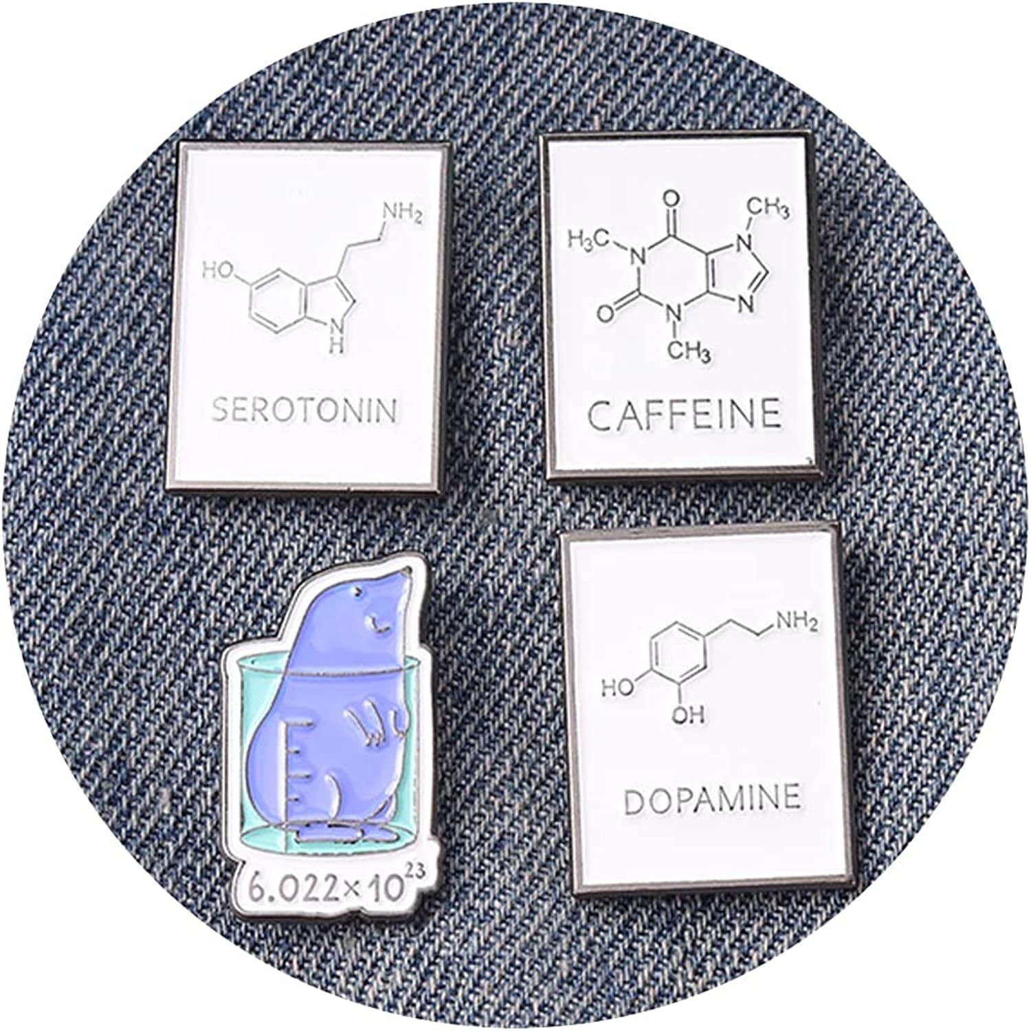 Chill Pill Pin Girls' Brooches Women'S Brooches & Pins Medical Jewelry Enamel Brooch Set Nurse Doctor Graduation Medical Student for Woman Chemistry Brooch（2 Pieces ） Chemical formula letter badge