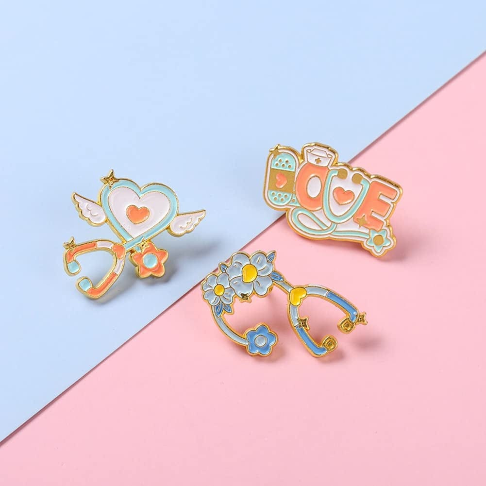 Chill Pill Pin Girls' Brooches Women'S Brooches & Pins Medical Jewelry Enamel Brooch Set Nurse Doctor Graduation Medical Student for Woman Chemistry Brooch（2 Pieces ）