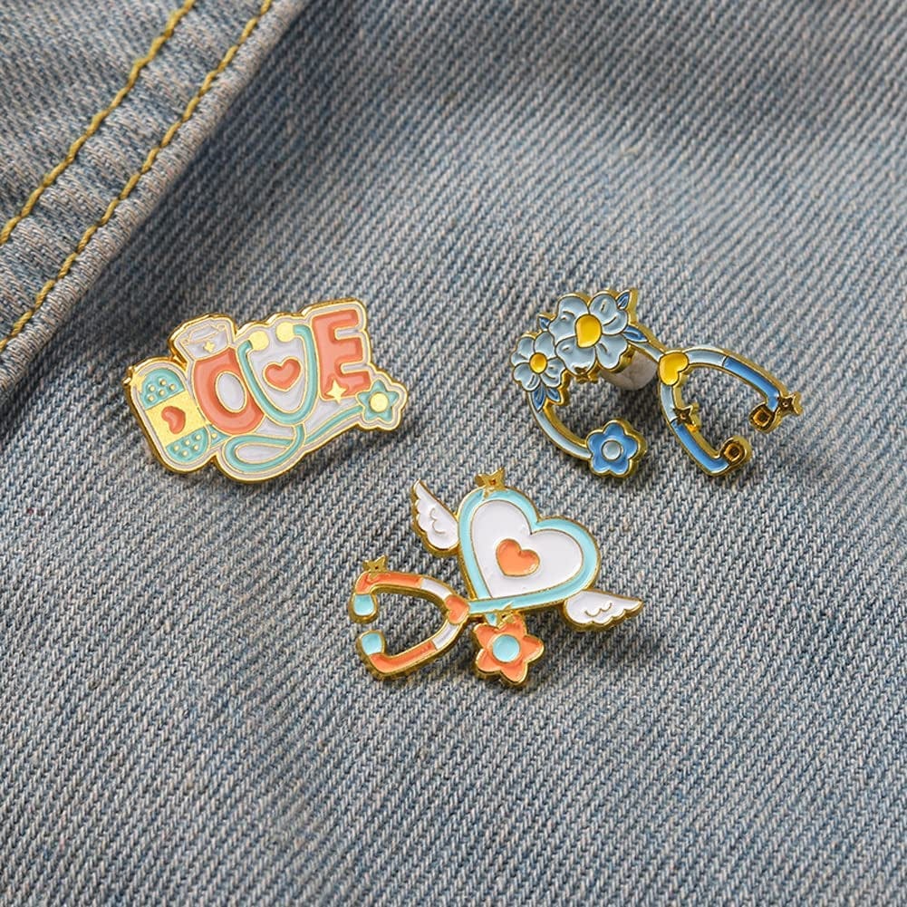 Chill Pill Pin Girls' Brooches Women'S Brooches & Pins Medical Jewelry Enamel Brooch Set Nurse Doctor Graduation Medical Student for Woman Chemistry Brooch（2 Pieces ）