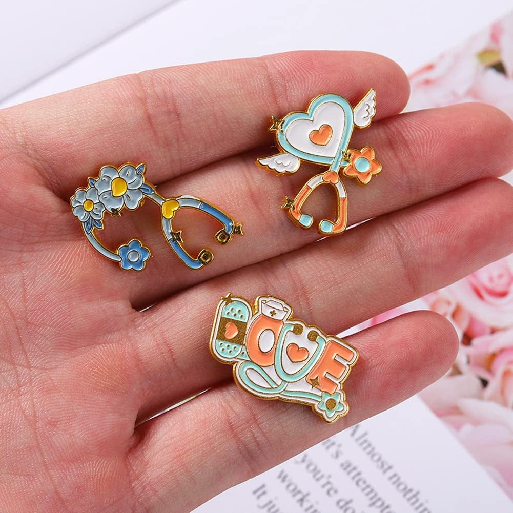 Chill Pill Pin Girls' Brooches Women'S Brooches & Pins Medical Jewelry Enamel Brooch Set Nurse Doctor Graduation Medical Student for Woman Chemistry Brooch（2 Pieces ）