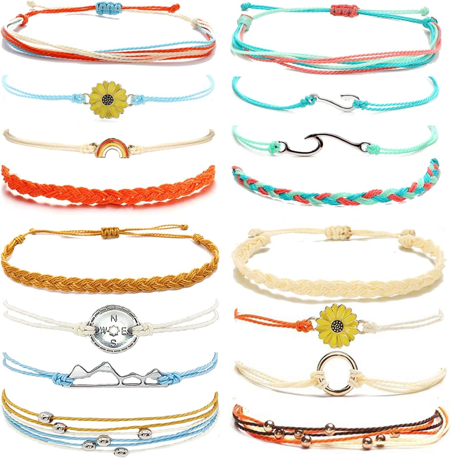 Choice of All String Bracelets for Teen Girls Boho Waterproof Bracelets Ankle Bracelets for Girls Christmas Gifts Wave Surfer Bracelets Summer Beach Anklets Apparel & Accessories > Jewelry > Anklets choice of all Fish Colorful  