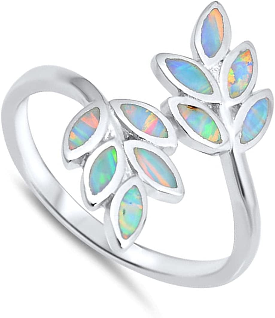 CHOOSE YOUR COLOR Sterling Silver Leaf Ring