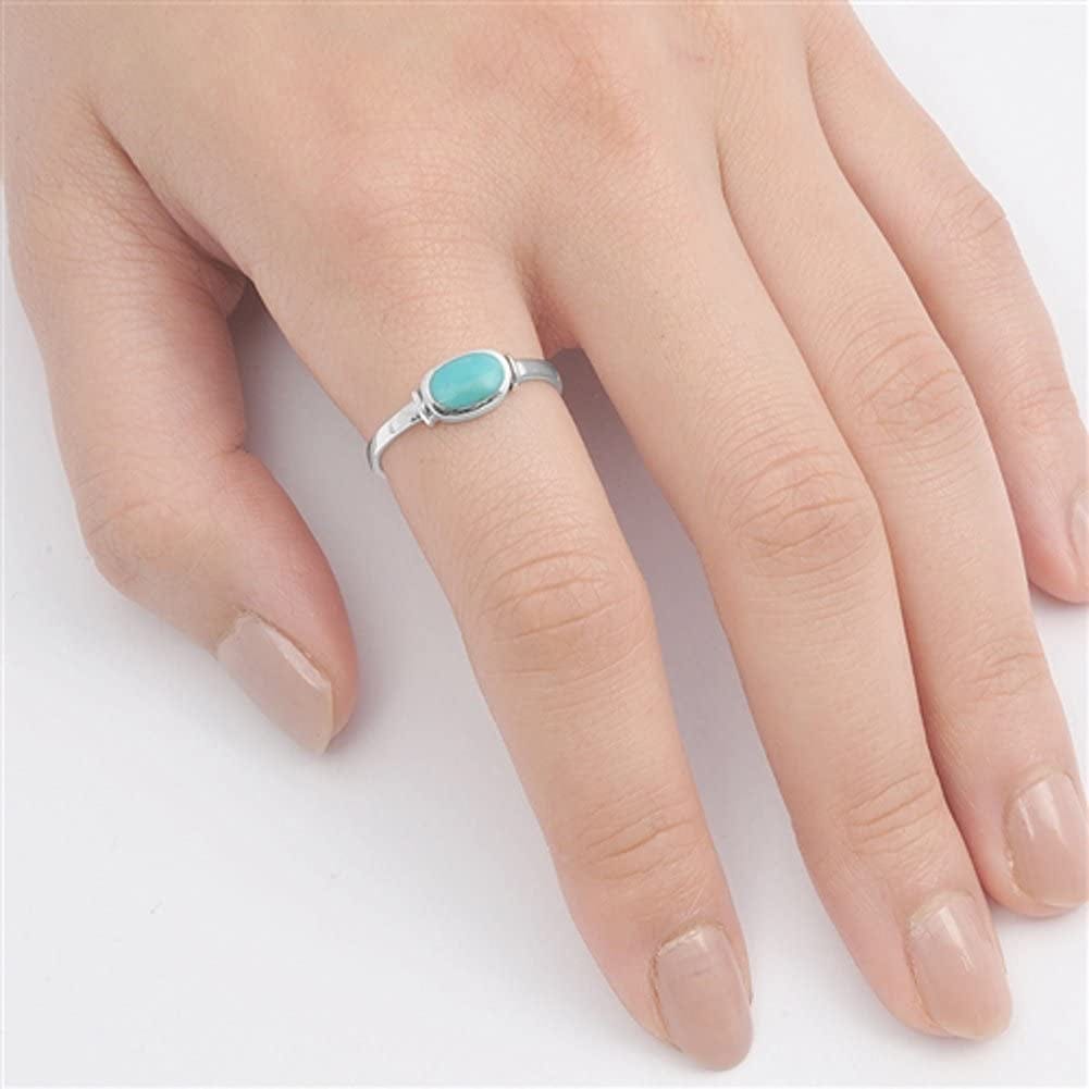 CHOOSE YOUR COLOR Sterling Silver Oval Ring