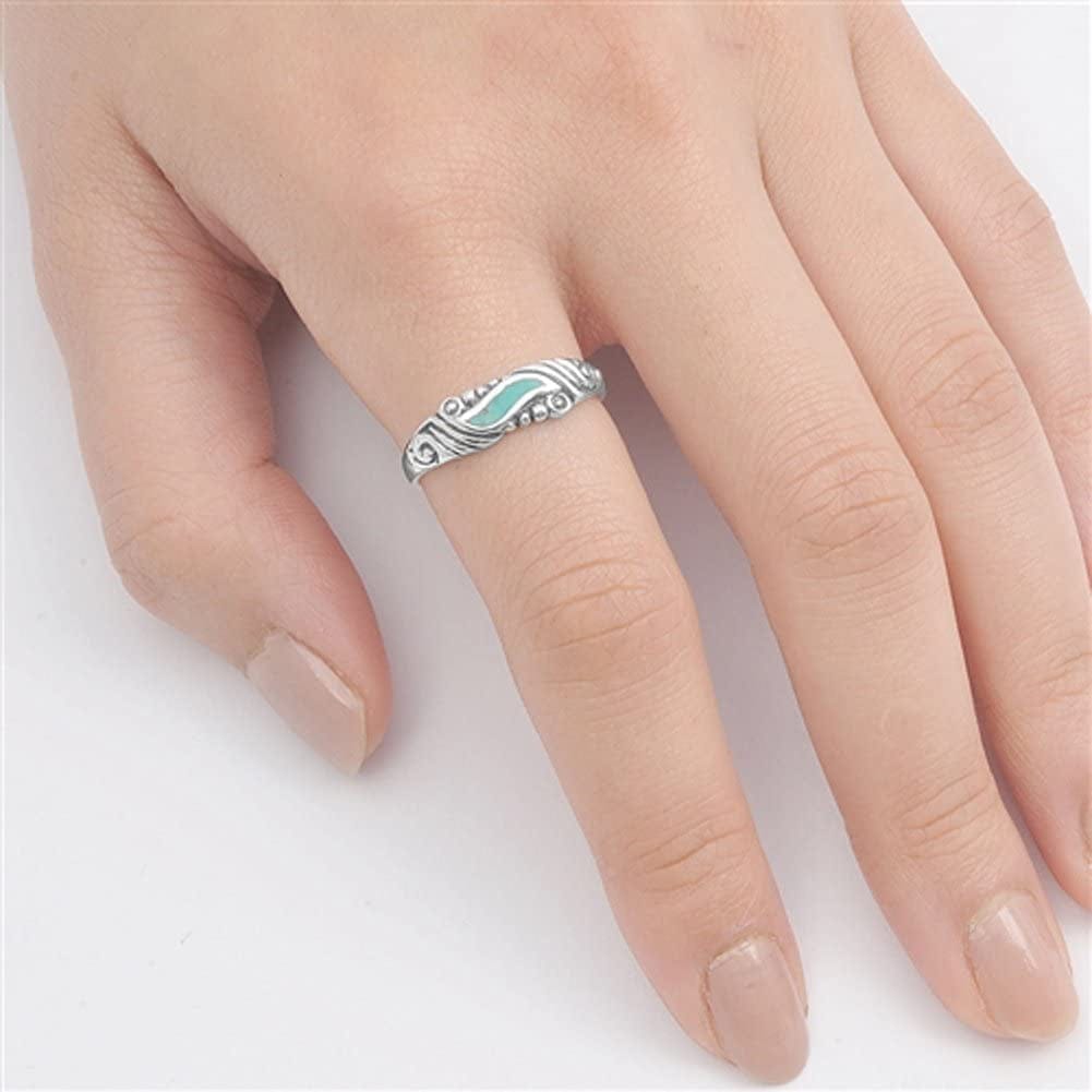 CHOOSE YOUR COLOR Sterling Silver Swirl Ring
