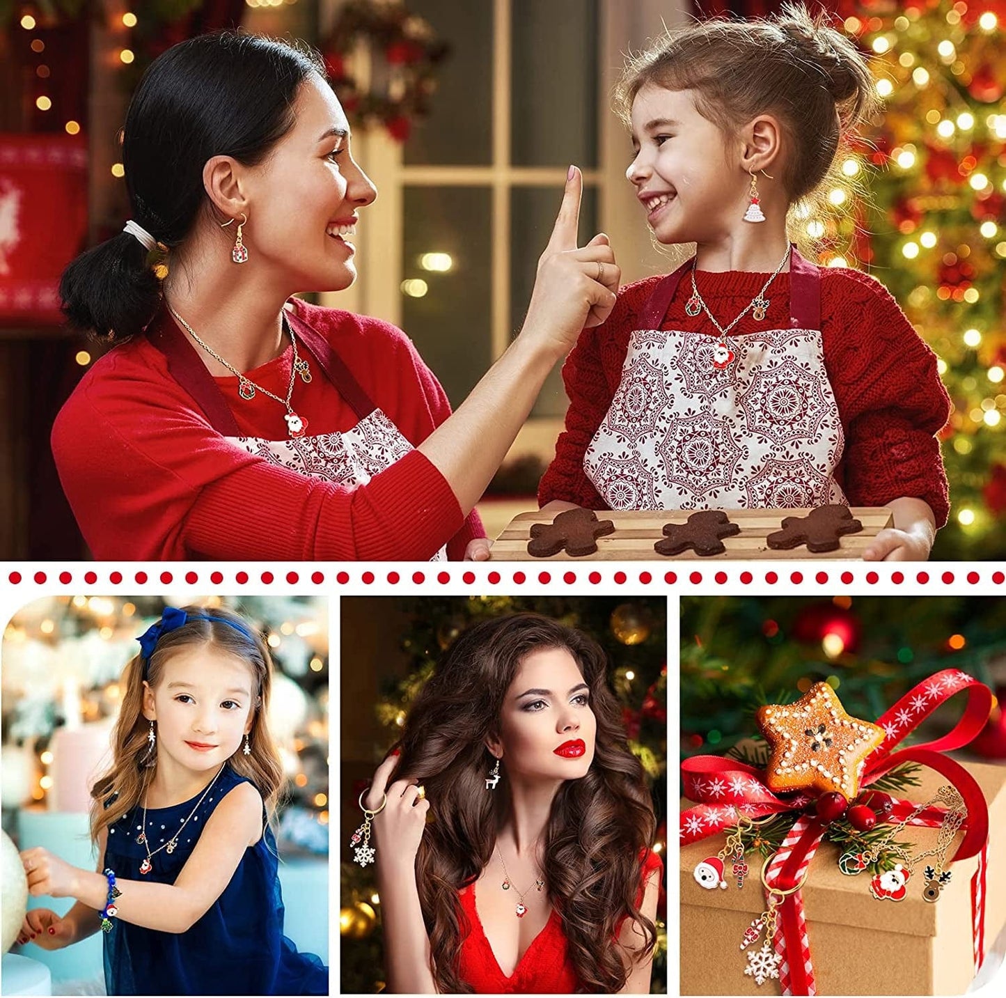 Christmas Charms DIY Xmas Pendant Assorted Styles Enameled Charms for Jewelry Making Alloy Christmas Theme Charms for Earring Necklace Bracelet Key Chain Supplies (66 Pieces) 66
