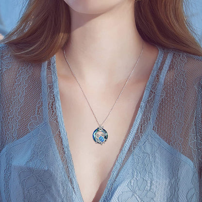 Christmas Gifts for Women Sea Turtle Tortoise Necklaces Sterling Silver Sea Crystal Pendant Necklaces Ocean Jewellery for Women Wife Gifts