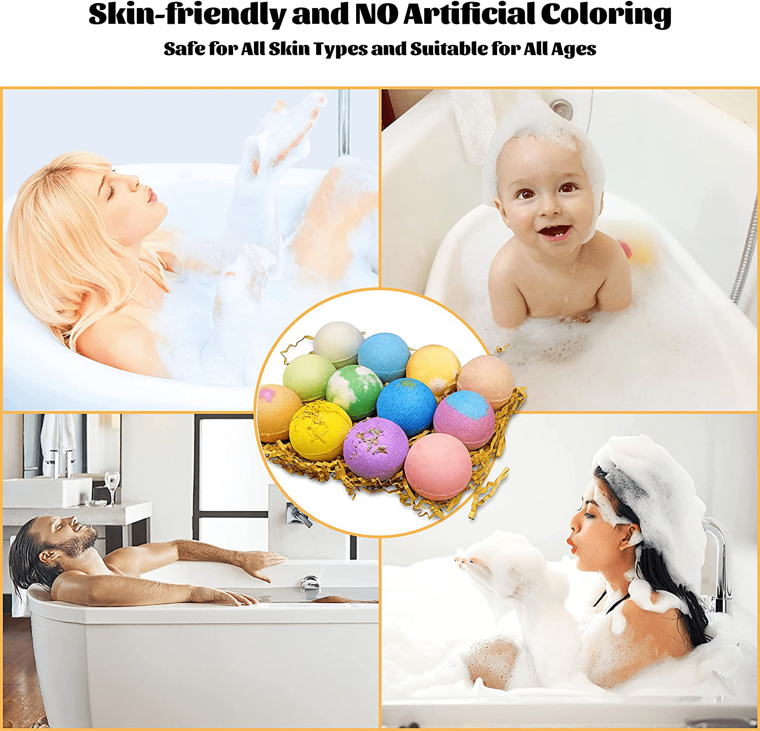 Christmas Gifts for Women Unique Relaxing - Imazing 12Pcs Bath Bombs with Bubble Shower Stress Relief, Funny Personalized Small Gift Ideas Set for Mom Who has Everything Best Friend Her Birthday Arts & Entertainment > Party & Celebration > Gift Giving Imazing   