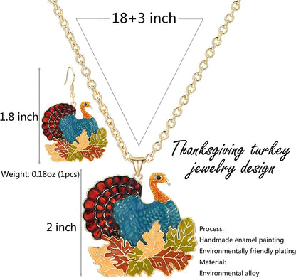 Christmas Jewelry Sets for Women Girls, Glitter Rhinestone Enameled Thanksgiving Xmas Holiday Jewelry Pendant Necklace Brooches Pins Dangle Earrings Set