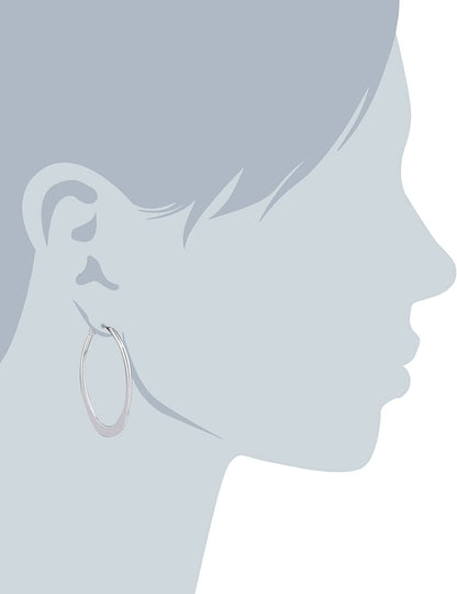 Classics Silvertone Large Oval Hoop Earrings