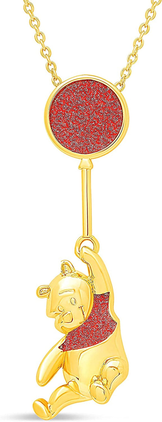 Classics Winnie the Pooh Gold Plated Swinging Balloon Necklace, 18"