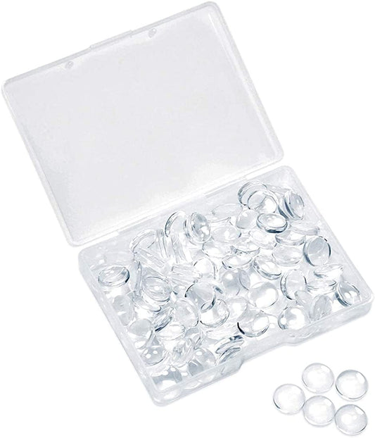 Clear round Glass Dome Tiles Cabochons Charms Bulk Small Flat Back Imitation Gemstone for Cameo Photo Pendant Necklace Bracelet Earring Ring Keychain DIY Craft Jewelry Making,100Pcs (10MM)