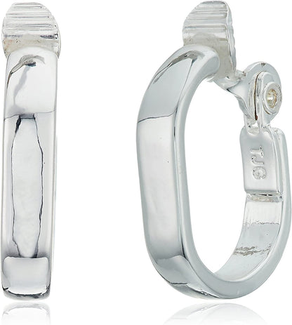 Clip Hoop Earrings Silver / Hoop Earrings