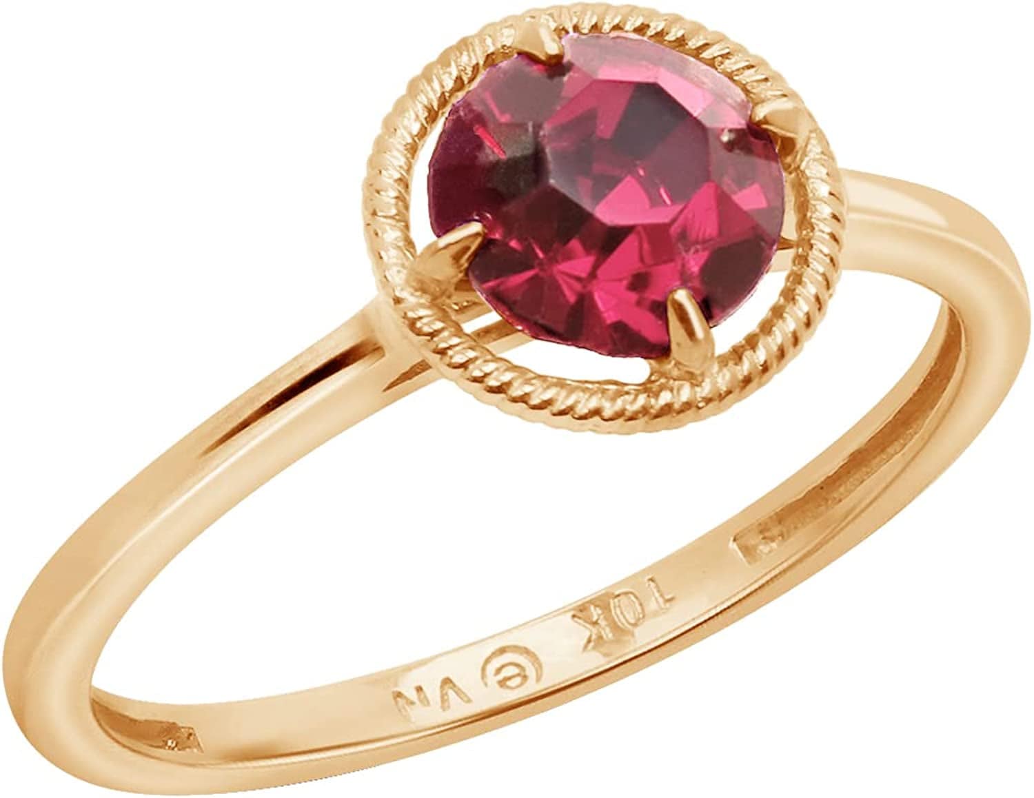 Collection 10K Gold Round-Cut Birthstone Ring Made with Infinite Elements Crystal October / 6
