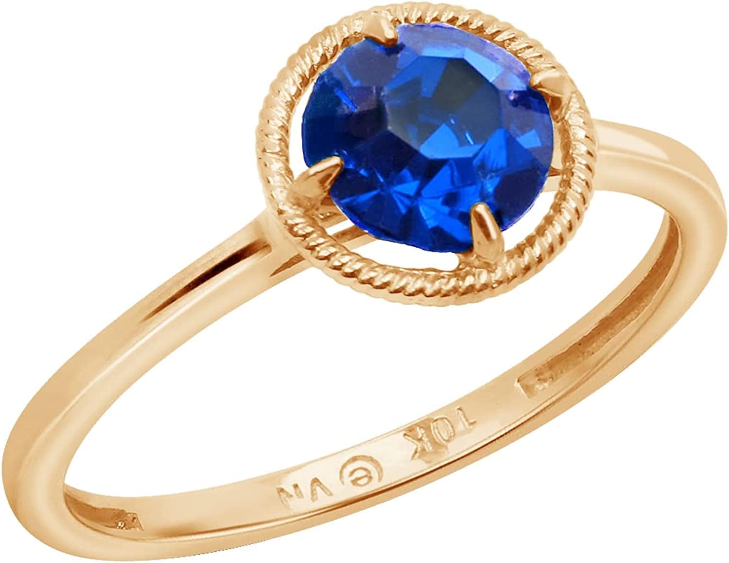 Collection 10K Gold Round-Cut Birthstone Ring Made with Infinite Elements Crystal October / 7