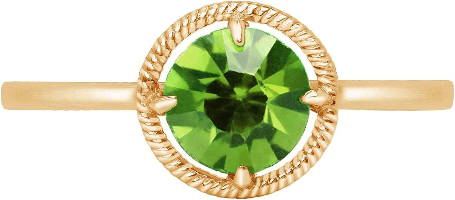 Collection 10K Gold Round-Cut Birthstone Ring Made with Infinite Elements Crystal
