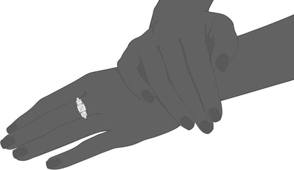 Collection Platinum or Gold Plated Sterling Silver Fancy Cut 3-Stone Ring Made with Infinite Elements Zirconia