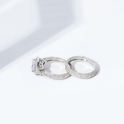 Collection Platinum or Gold Plated Sterling Silver Infinite Elements Zirconia Antique Ring Set