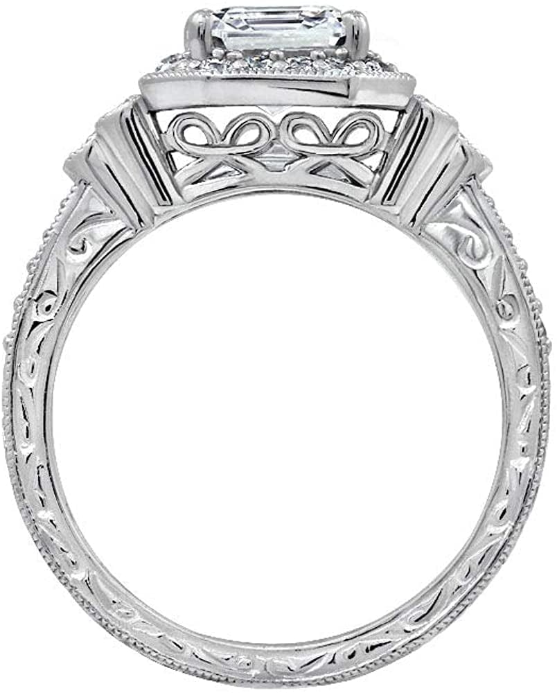 Collection Platinum or Gold Plated Sterling Silver Infinite Elements Zirconia Antique Ring Set