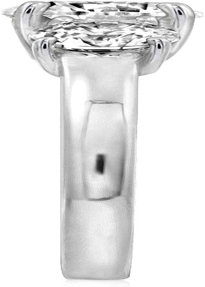 Collection Platinum or Gold Plated Sterling Silver round 3-Stone Ring Made with Infinite Elements Zirconia