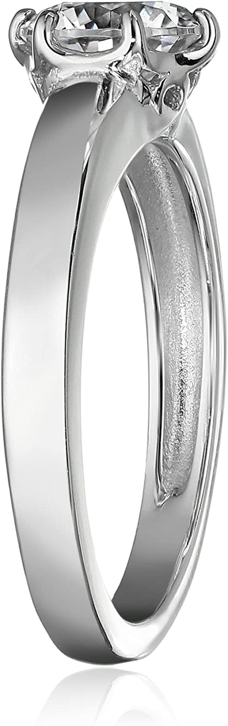 Collection Platinum or Gold Plated Sterling Silver round Cut Solitaire Ring Made with Infinite Elements Zirconia