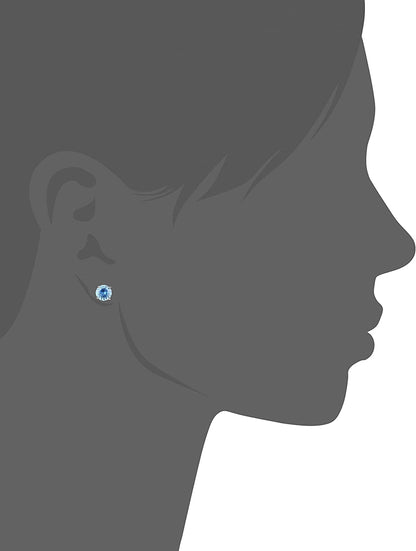 Collection Platinum or Gold Plated Sterling Silver Round-Cut Stud Earrings Made with Infinite Elements Zirconia Apparel & Accessories > Jewelry > Earrings Amazon Collection   