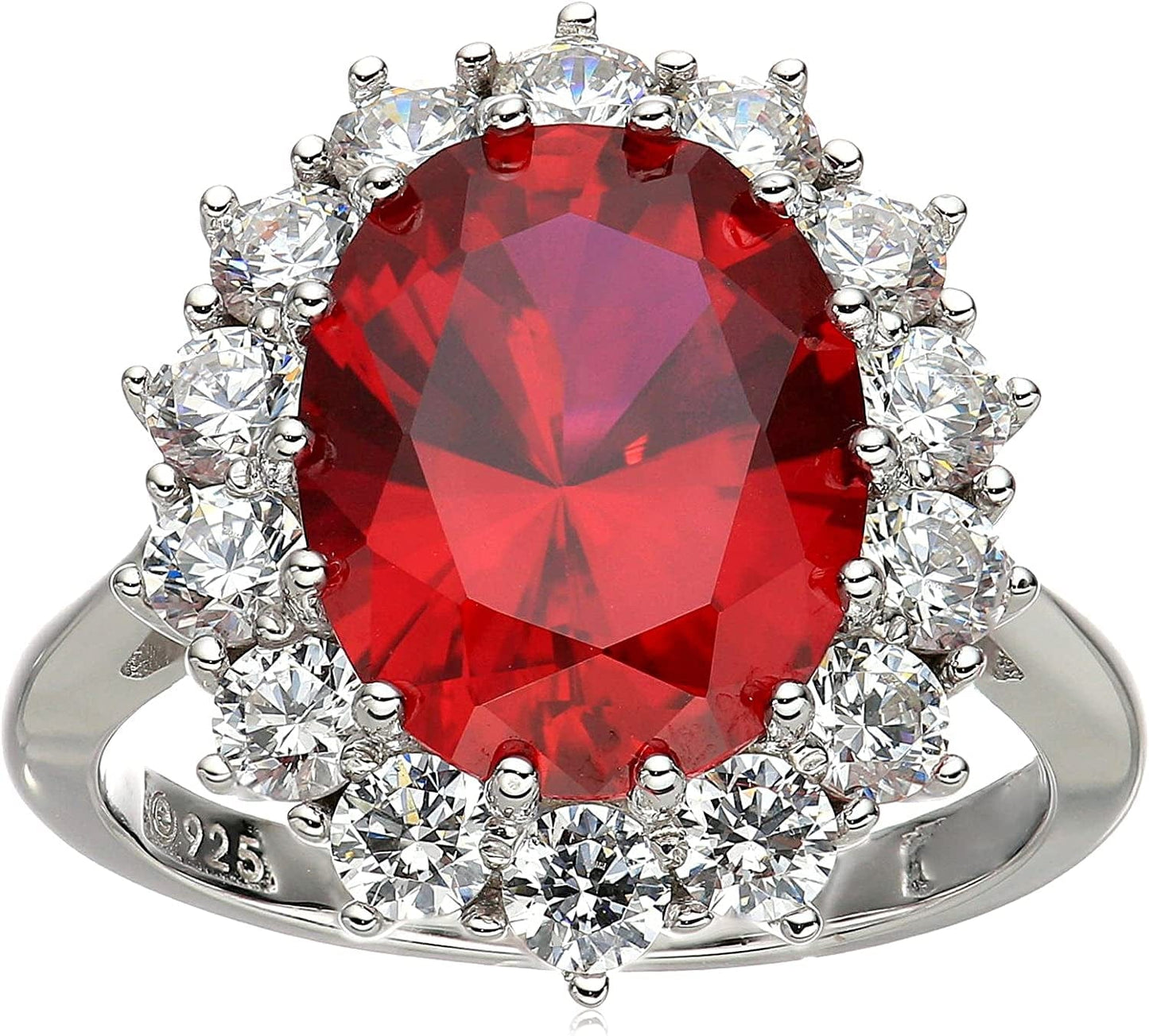 Collection Platinum-Plated Sterling Silver Celebrity "Kate" Ring Made with Infinite Elements Zirconia Accents Created Ruby/Platinum / Size 6