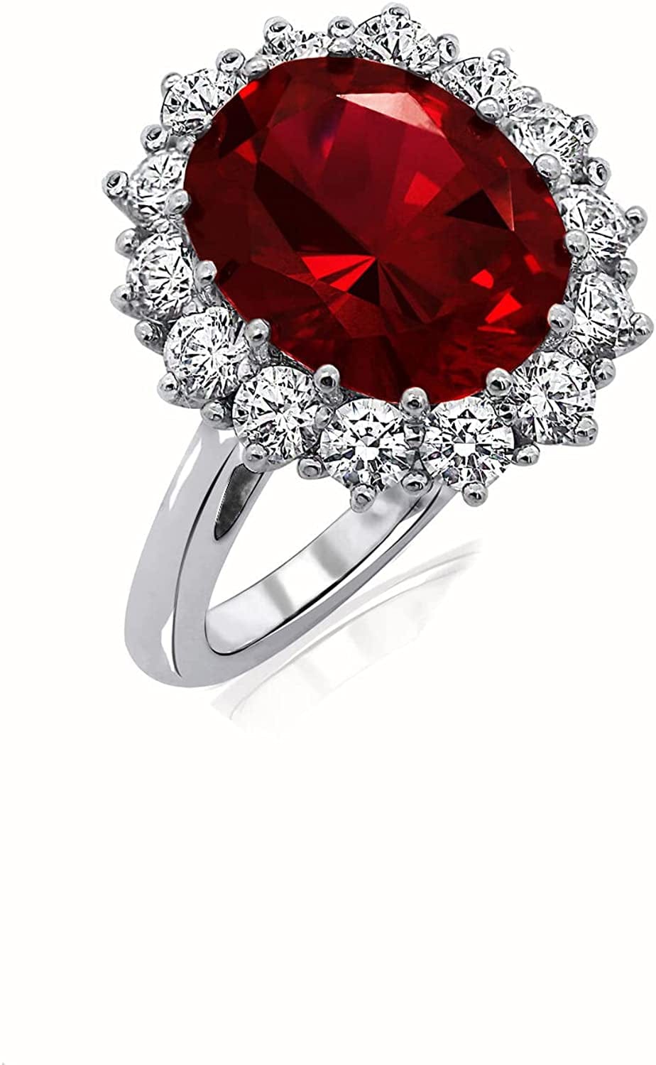 Collection Platinum-Plated Sterling Silver Celebrity "Kate" Ring Made with Infinite Elements Zirconia Accents Created Ruby/Platinum / Size 7