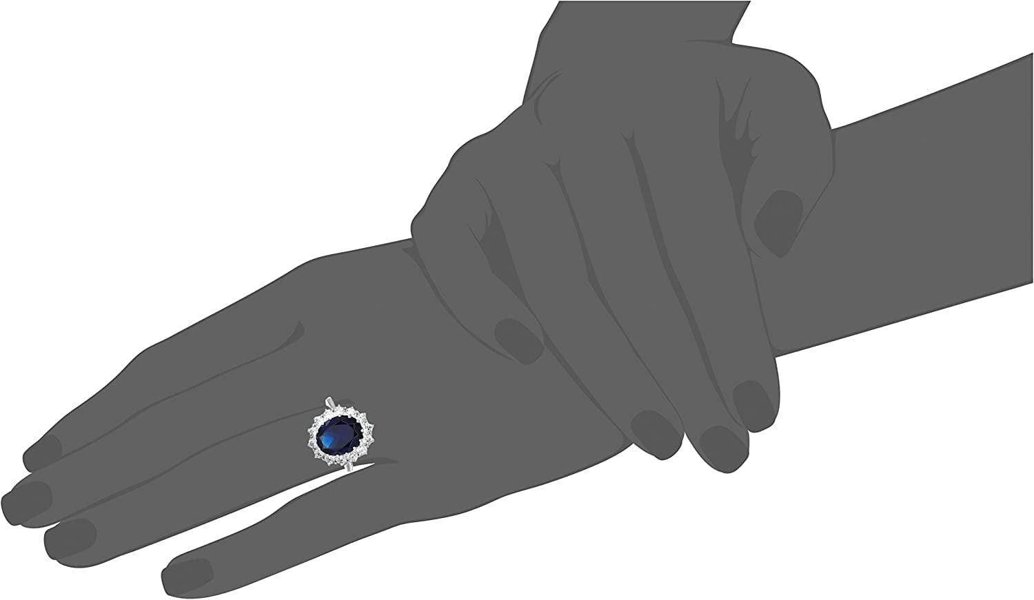 Collection Platinum-Plated Sterling Silver Celebrity "Kate" Ring Made with Infinite Elements Zirconia Accents