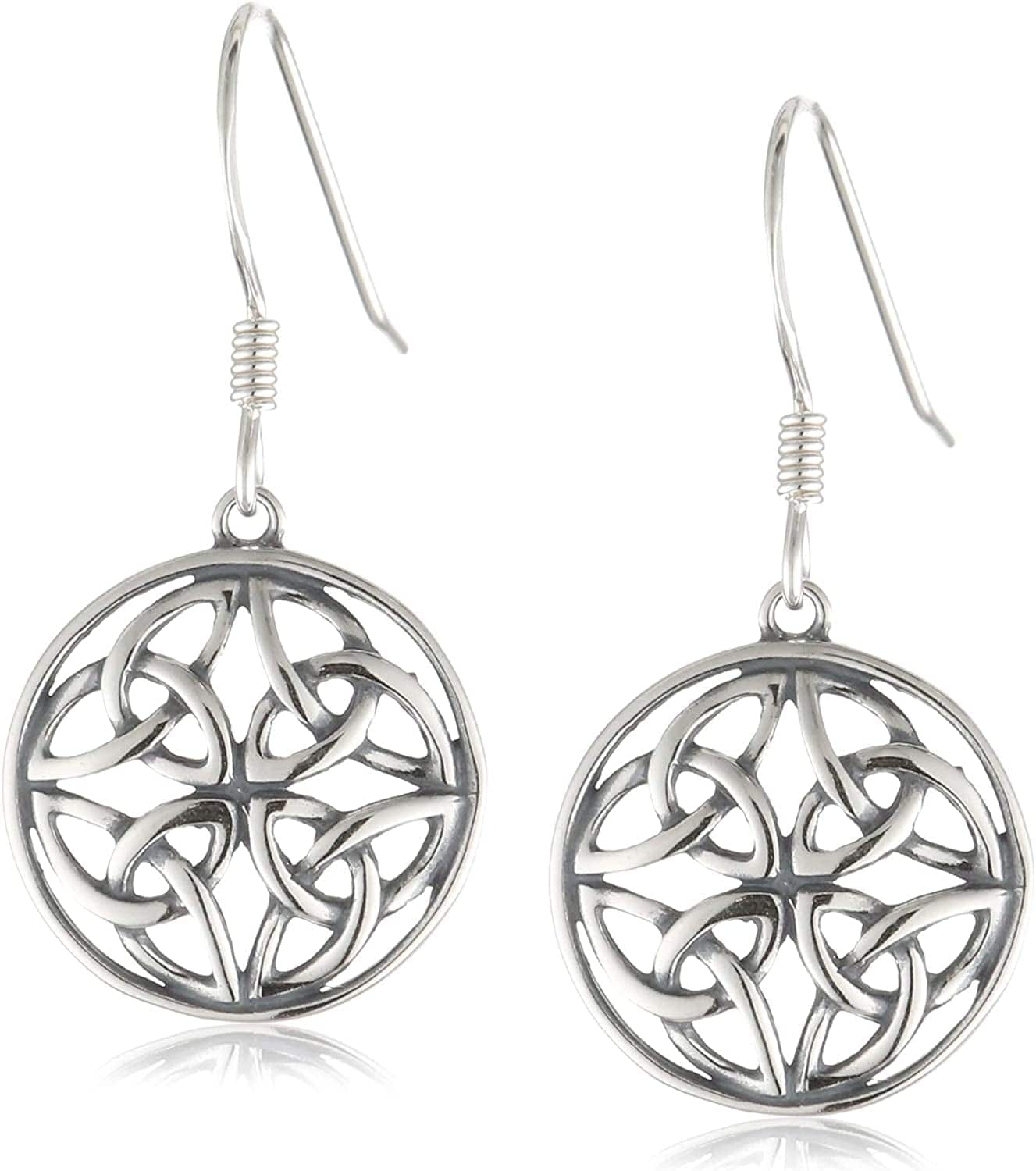 Collection Sterling Silver Celtic Knot round Drop Wire Earrings Sterling Silver