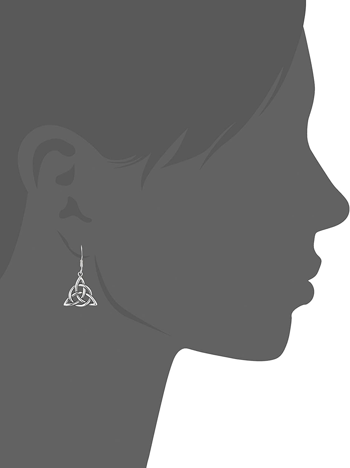 Collection Sterling Silver Celtic Triquetra Knot Triangle Drop Wire Earrings