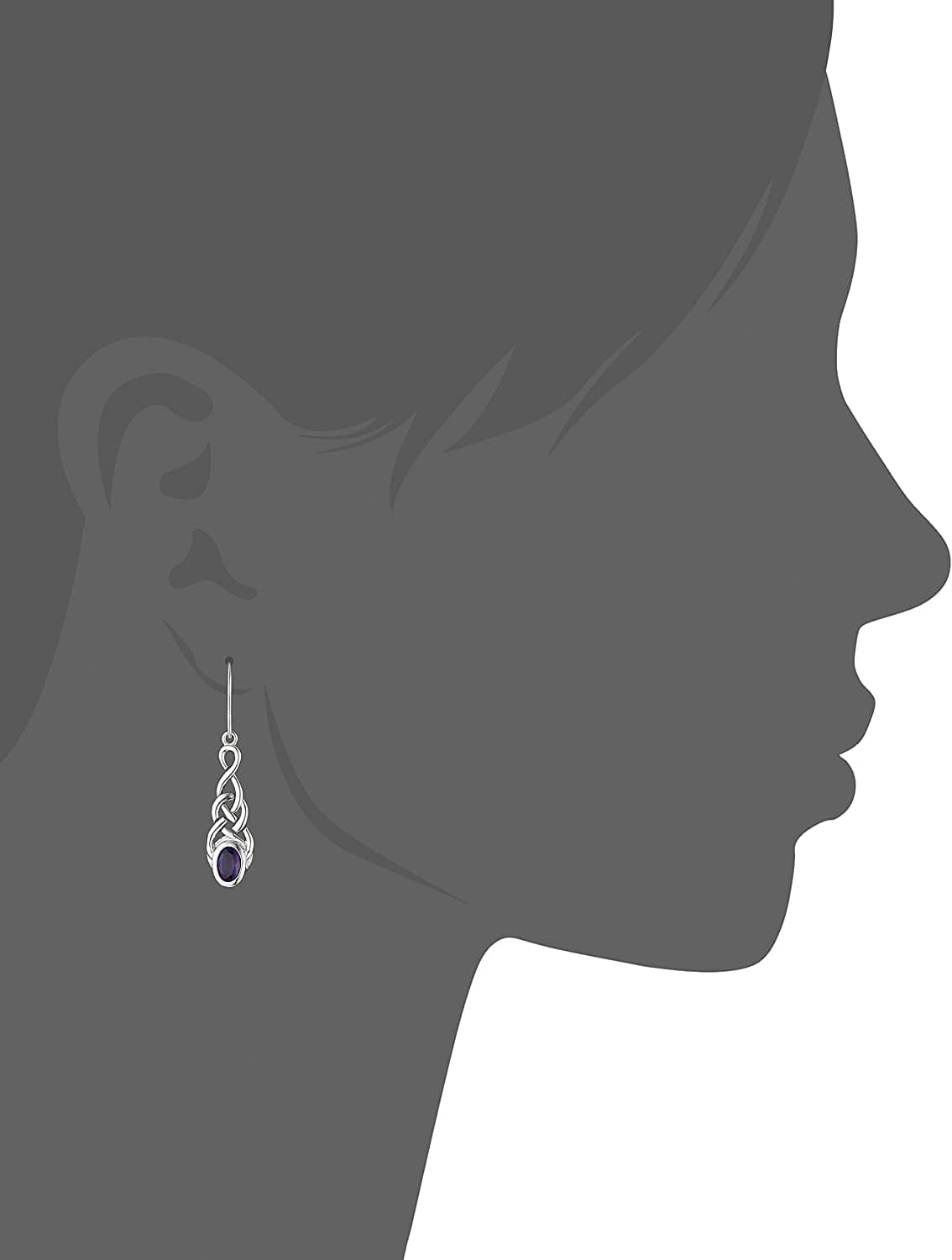 Collection Sterling Silver Created or Genuine Gemstone Celtic Knot Linear Drop Earrings