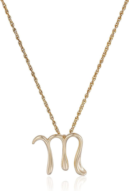 Collection Sterling Silver Initial Pendant Necklace Gold / M