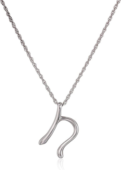 Collection Sterling Silver Initial Pendant Necklace Silver / N