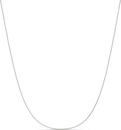Collection Sterling Silver Thin 0.6Mm Box Chain Necklace Silver / 16 Inches