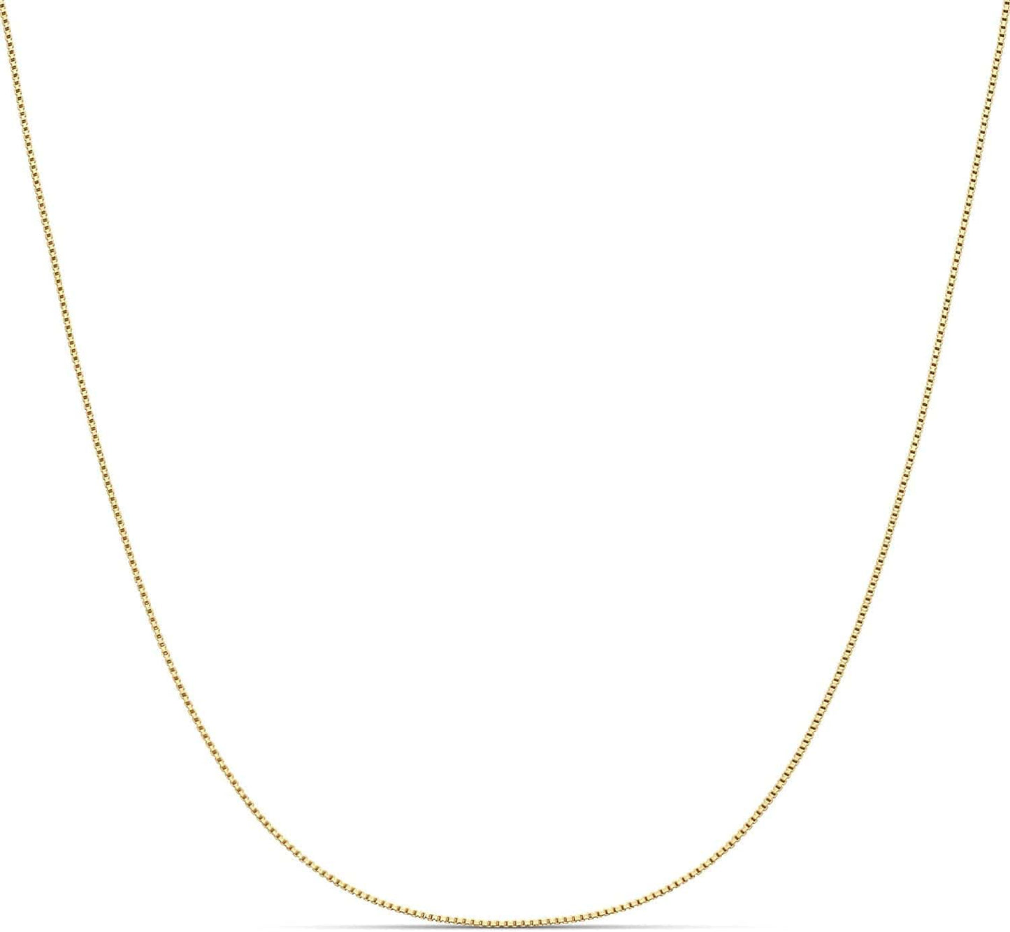 Collection Sterling Silver Thin 0.6Mm Box Chain Necklace Yellow Gold / 30 Inches
