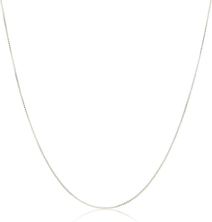 Collection Sterling Silver Thin 0.6Mm Box Chain Necklace Silver / 18 Inches