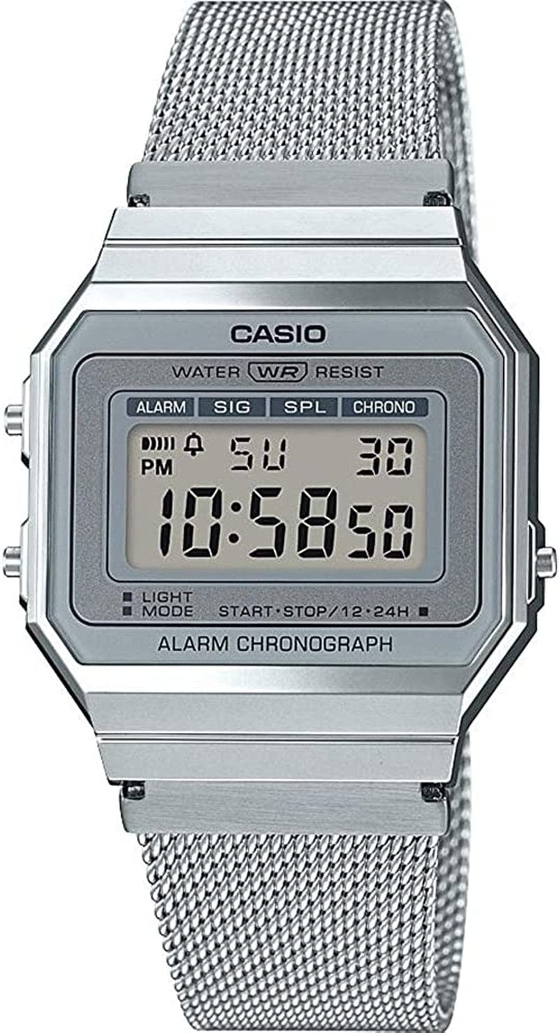 Collection Watch A700WEM-7AEF Unisex Silver Stopwatch