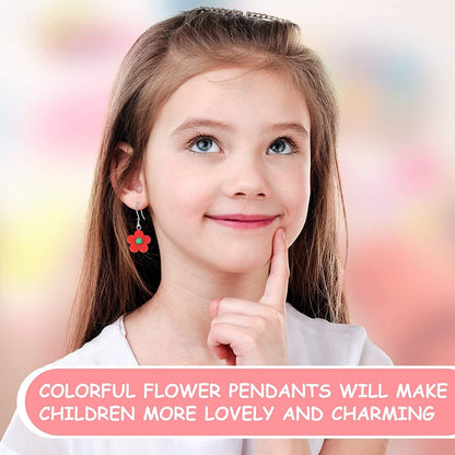 Colorful Flower Pendant Charms Resin Flower Charms for Jewelry Making Necklace Bracelet Earring DIY Jewelry Accessories Charms (96 Pieces)