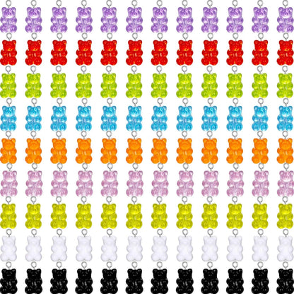 Colorful Gummy Resin Bear Charms Pendants Resin Bear Keychains for DIY Jewelry Necklace Supplies (54) 225
