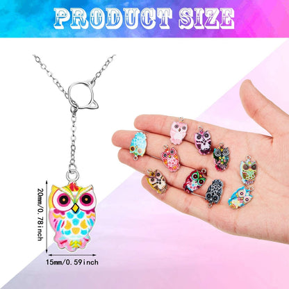 Colorful Owl Enamel Charms Pendant Mixed Owl DIY Charm Jewelry Making Crafting Accessories for Necklace Bracelet Earring, 18 Colors