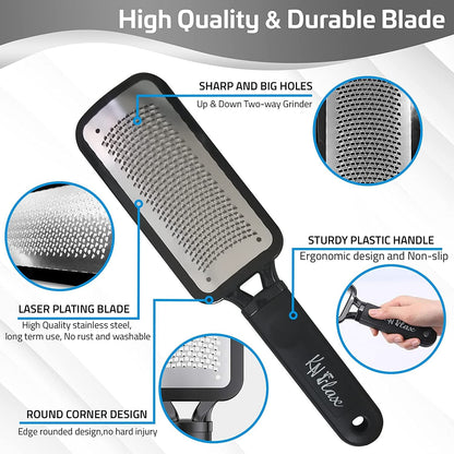 [Colossal Pedicure Rasp Foot File + Toenail Clipper] KN FLAX Premium Foot Care Pedicure Surgical Grade Stainless Steel File with Thick Nails, Large Fingernail Toe Nail Clippers Health & Beauty > Personal Care > Foot Care KN FLAX   
