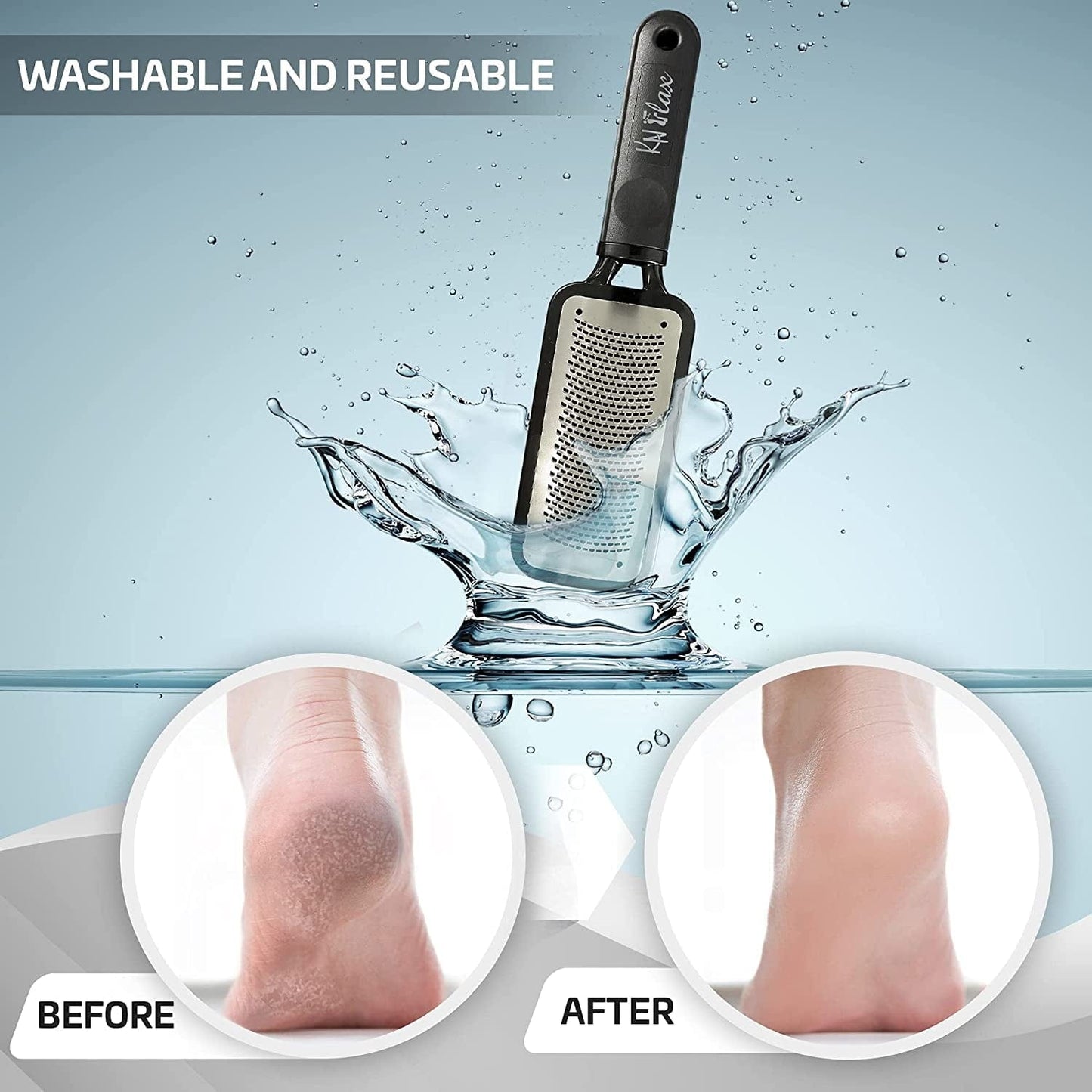 [Colossal Pedicure Rasp Foot File + Toenail Clipper] KN FLAX Premium Foot Care Pedicure Surgical Grade Stainless Steel File with Thick Nails, Large Fingernail Toe Nail Clippers Health & Beauty > Personal Care > Foot Care KN FLAX   