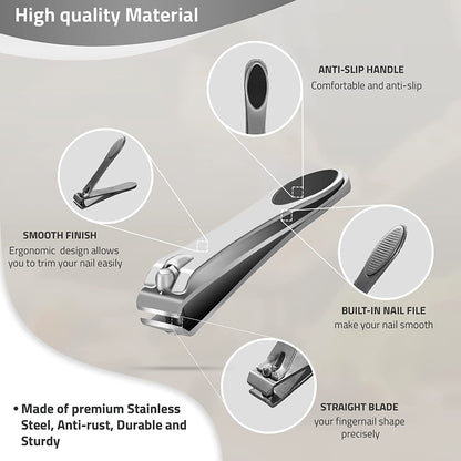 [Colossal Pedicure Rasp Foot File + Toenail Clipper] KN FLAX Premium Foot Care Pedicure Surgical Grade Stainless Steel File with Thick Nails, Large Fingernail Toe Nail Clippers Health & Beauty > Personal Care > Foot Care KN FLAX   
