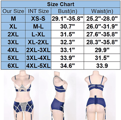 Comeondear plus Size Lingerie Set for Women Two Piece Overlay Bra with High Waist Garter Belt Underwear