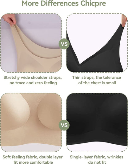 Comfort Bra Seamless Bras Wireless Bra for Women Full-Coverage Sport Daily Bra with Removable Pad