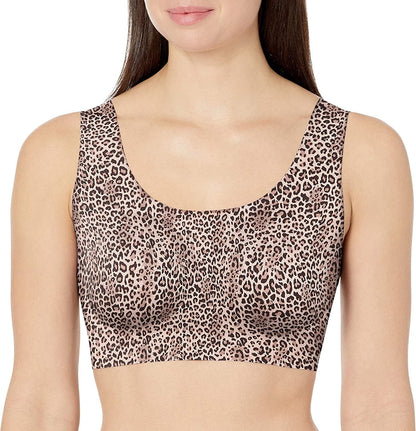Comfort Revolution Wireless T-Shirt Bra, Wireless Full-Coverage Bra, Pullover Wirefree T-Shirt Bra Classic Animal Print / XX-Large