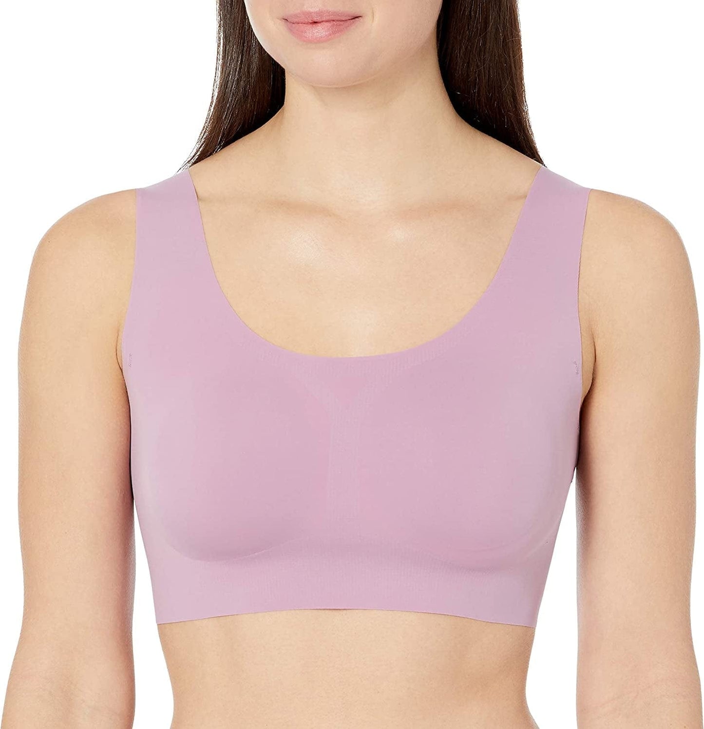 Comfort Revolution Wireless T-Shirt Bra, Wireless Full-Coverage Bra, Pullover Wirefree T-Shirt Bra Dusted Plum / Medium