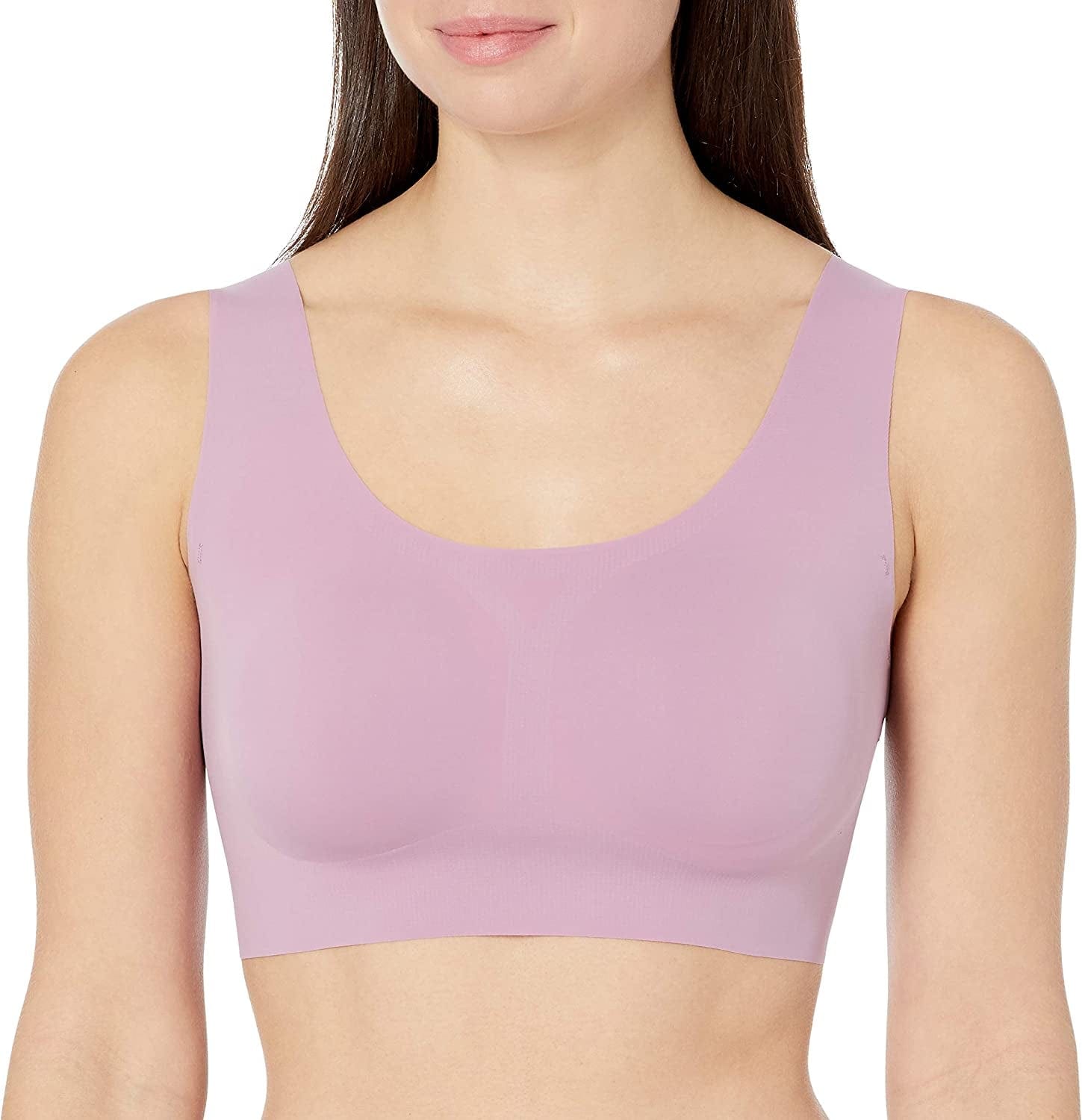 Comfort Revolution Wireless T-Shirt Bra, Wireless Full-Coverage Bra, Pullover Wirefree T-Shirt Bra Dusted Plum / Medium