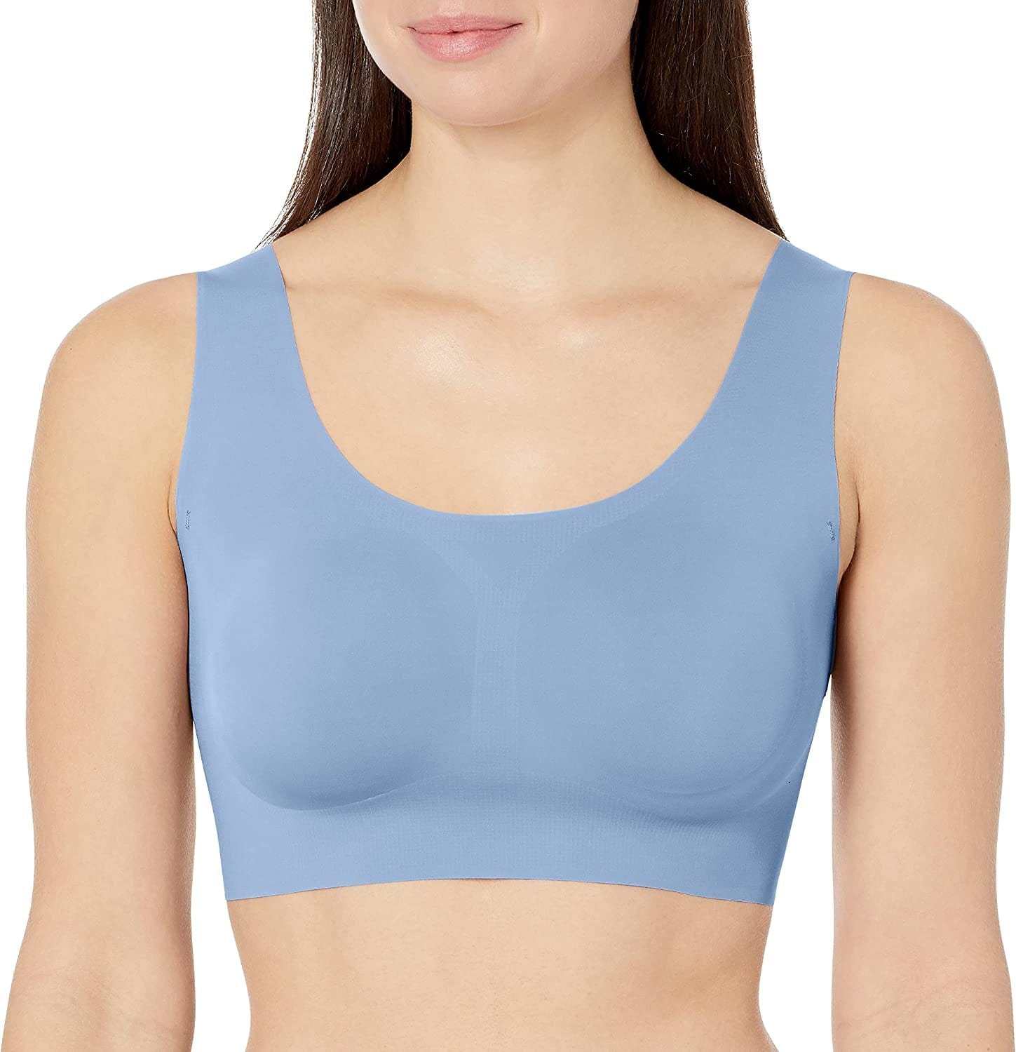 Comfort Revolution Wireless T-Shirt Bra, Wireless Full-Coverage Bra, Pullover Wirefree T-Shirt Bra Chateau Blue / Large